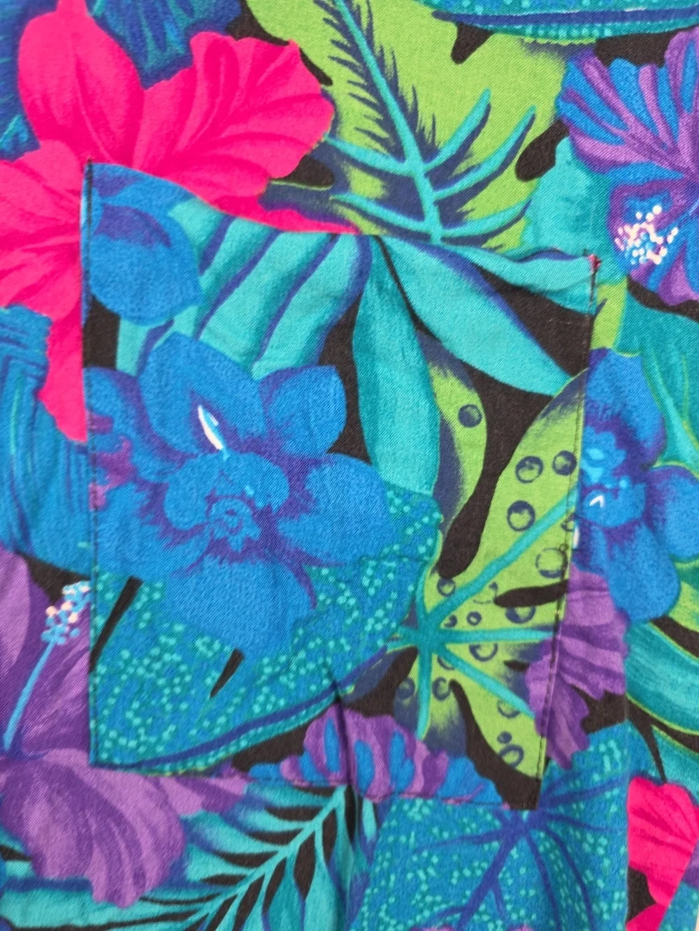 Vintage Michele Leslie of California Tropical Floral Aloha Button Down Shirt - Picture 3 of 13